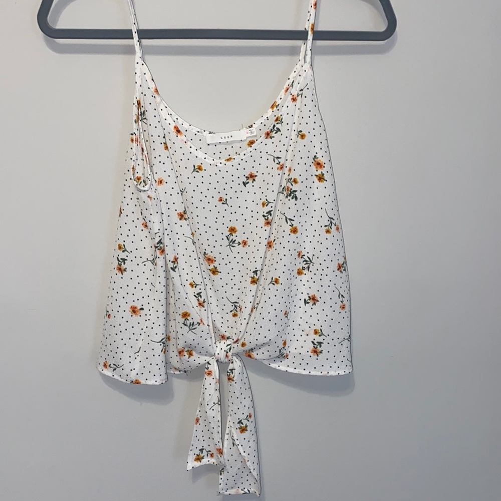 Parina Tie Front Crop Cami Blouse